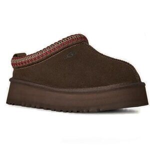 UGG Tazz II Platform Slippers Women Brown Sheepskin Lined Cozy Clog